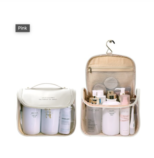 Off White Water Resistant Travel Makeup Accessory - Image 2